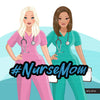 Enfermera clipart BUNDLE, Nurse Life, Nurse Mom, trabajadores médicos, amigos, enfermera negra musulmana, imágenes prediseñadas de sublimación, uso comercial PNG