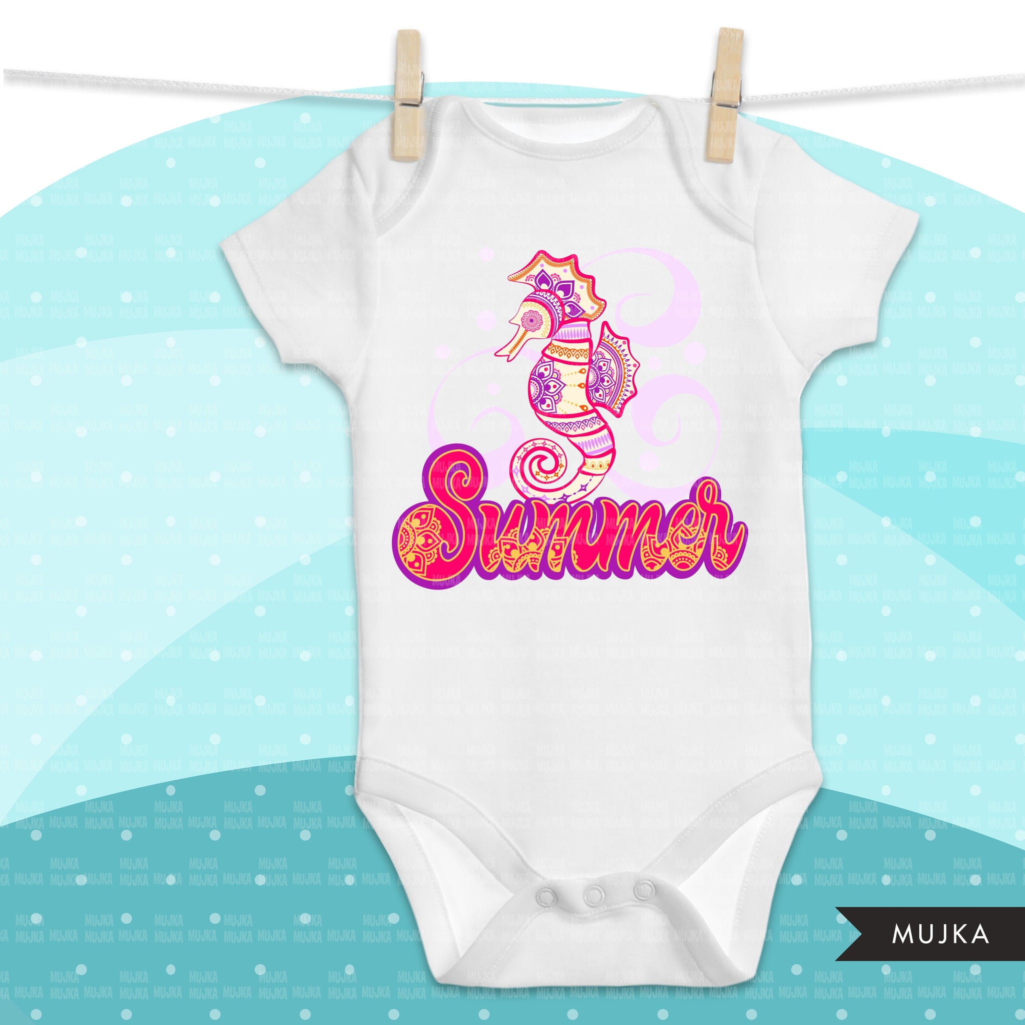 Imágenes prediseñadas de verano, diseños de sublimación png de caballito de mar, descarga digital, vibraciones de verano png, descarga digital de camisa de verano para cricut