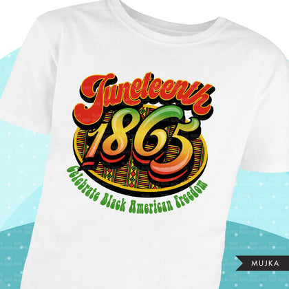 Juneteenth clipart, black history sublimation designs, 1865 png