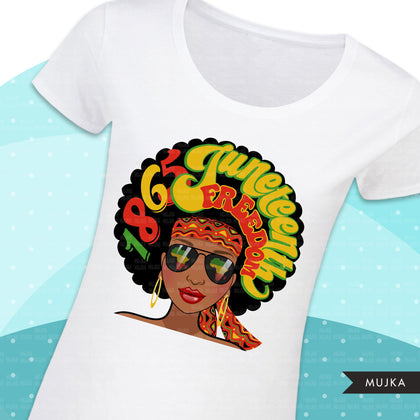 Juneteenth clipart, Black woman, black history sublimation designs, 1865 png