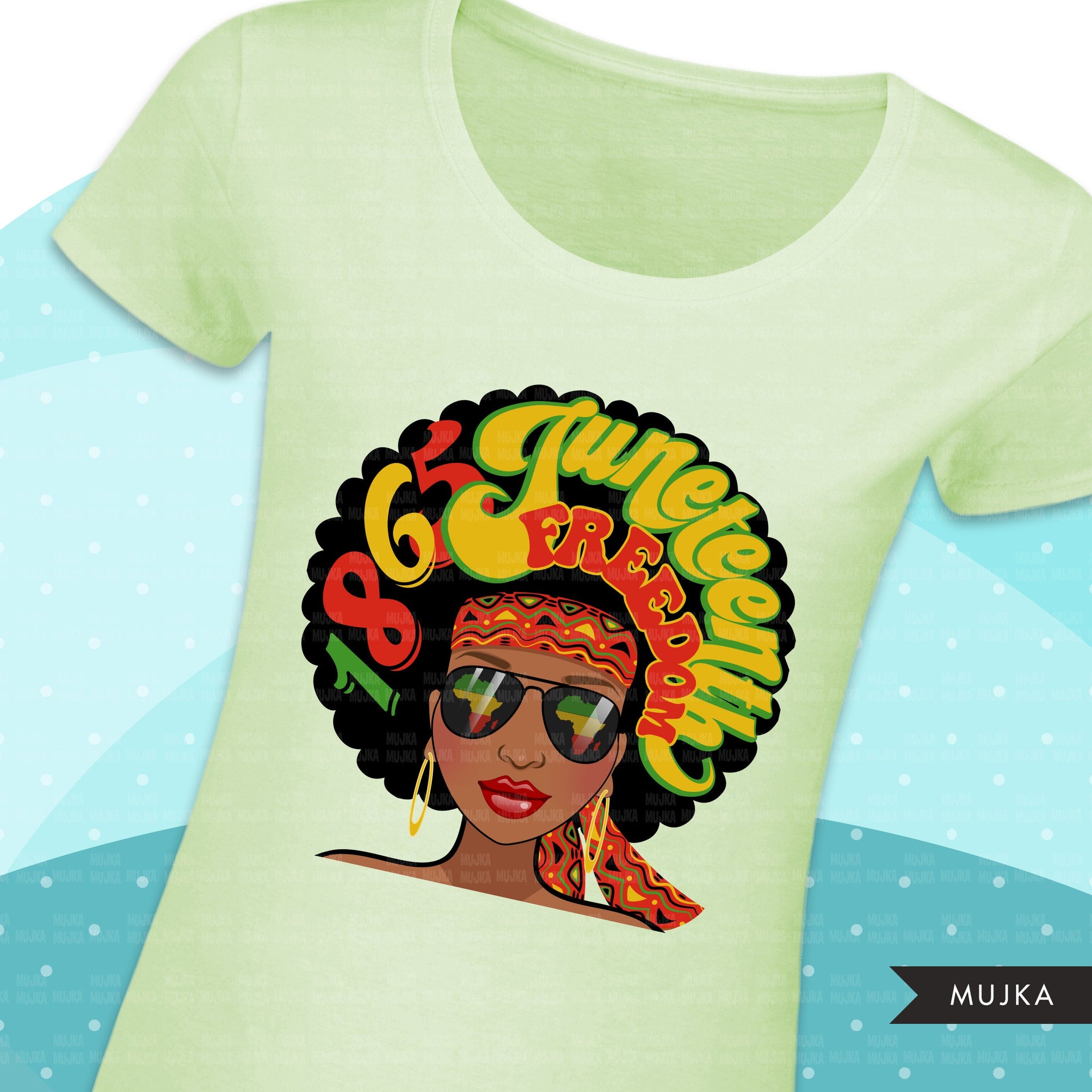 Juneteenth clipart, Black woman, black history sublimation designs, 1865 png
