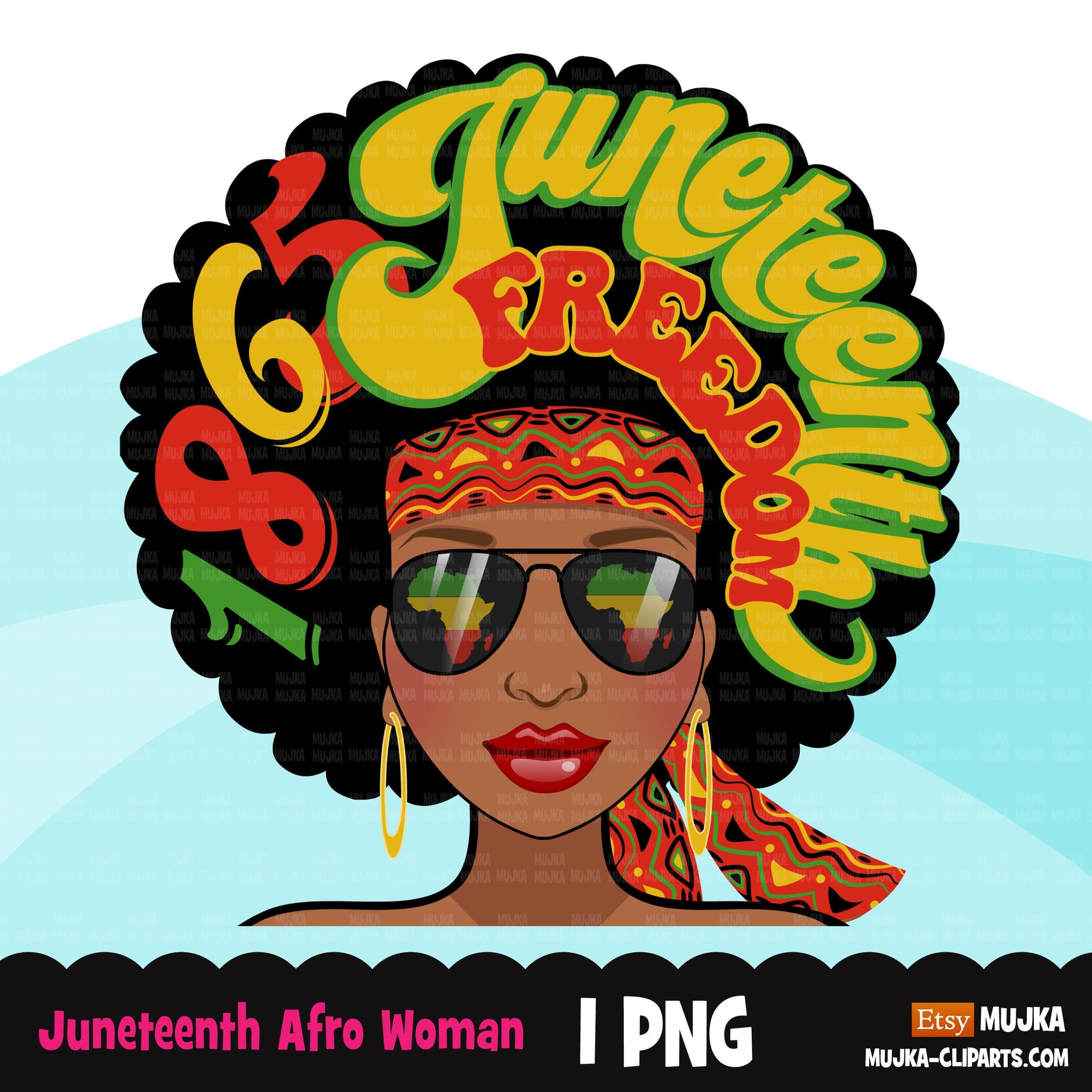 Juneteenth clipart, Black woman, black history sublimation designs, 1865 png
