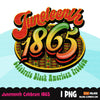 Juneteenth clipart, black history sublimation designs, 1865 png