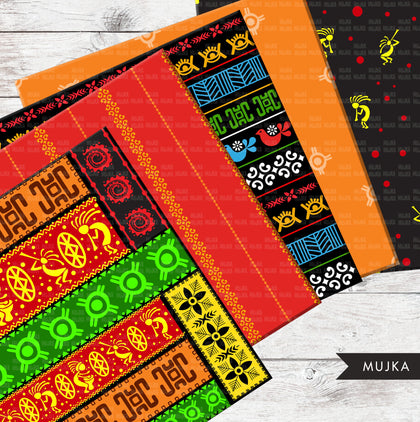 African digital papers, African patterns, Juneteenth digital patterns, seamless digital patterns, tribal texture, black history