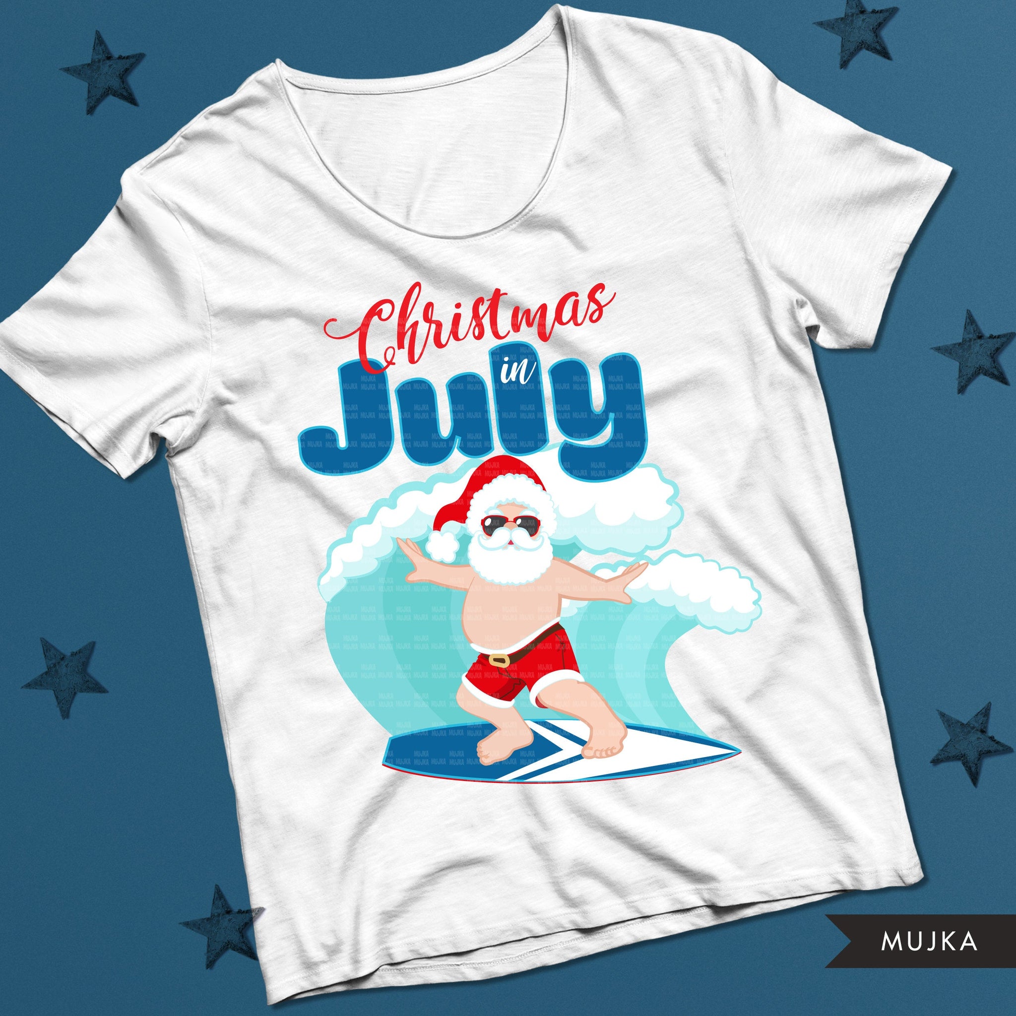 Beach clipart, Christmas in July PNG, santa sublimation designs, digital download, Black Santa summer graphics, Surf life, santa tees