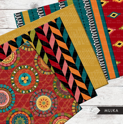 African digital papers, African patterns, Ankara Kente wax patterns, seamless digital patterns, geometric texture, black history, juneteenth