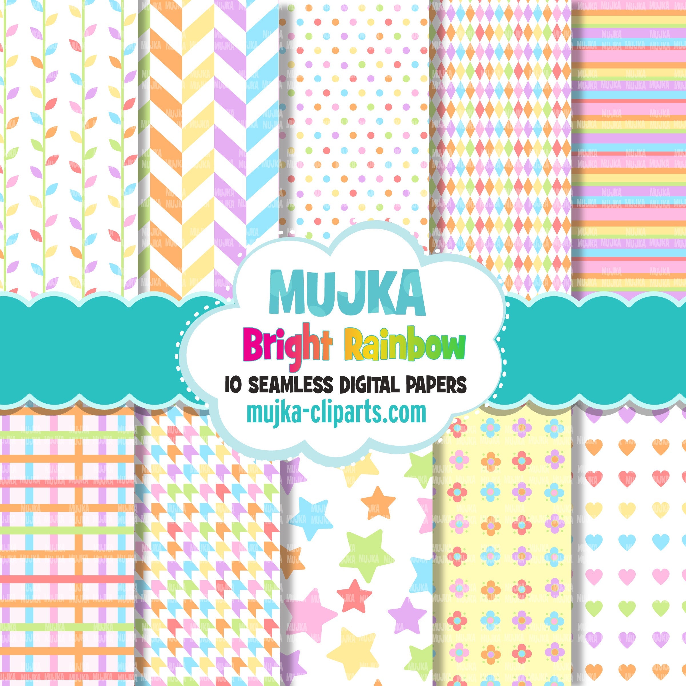 Holographic Rainbow Digital Paper Pack Graphic by mragjaza