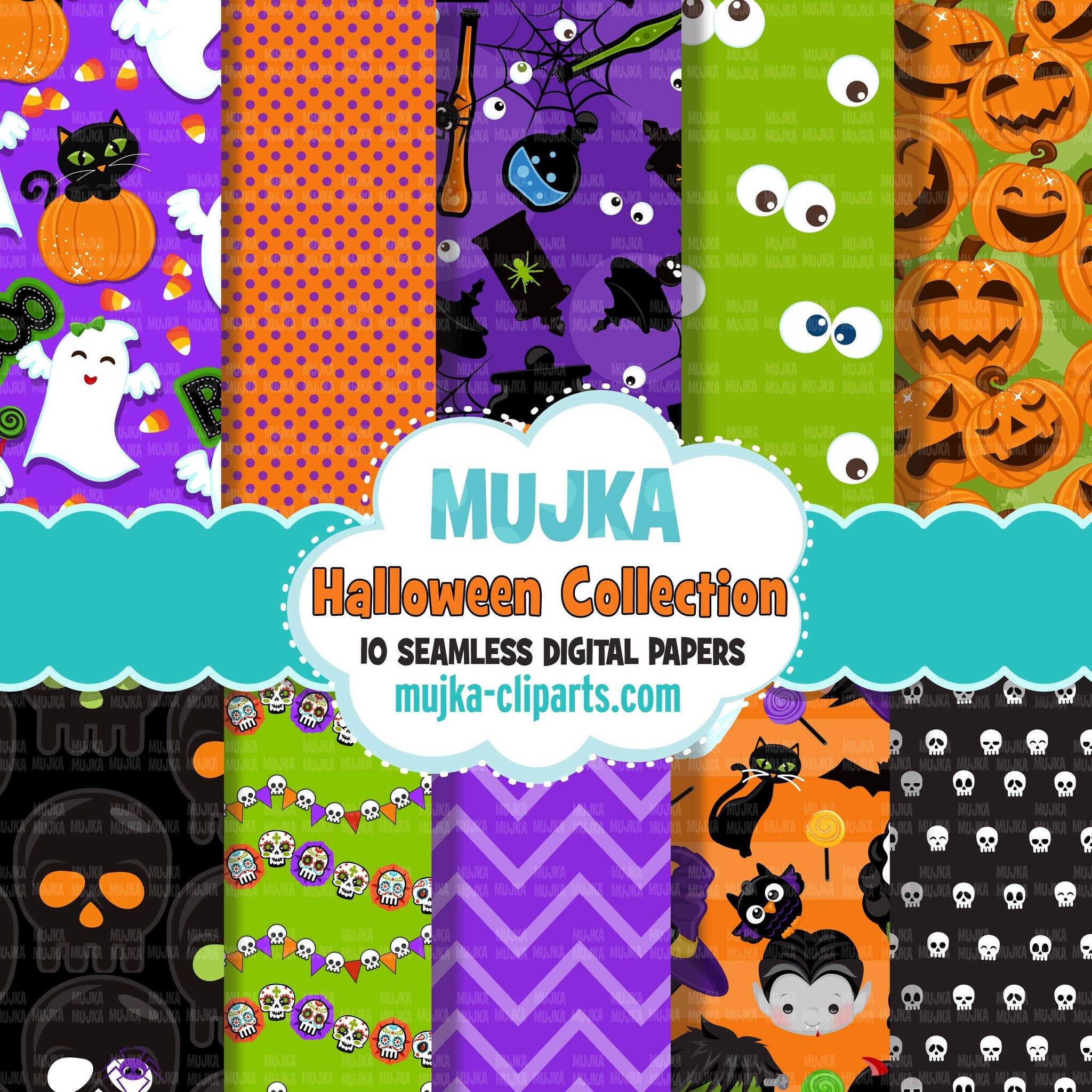 Halloween Digital Papers, Halloween seamless pattern, Halloween sublimation designs, Halloween papers, Halloween graphics, Halloween png