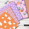 Cute Halloween Digital Papers, Pink Halloween Seamless Patterns, pink pumpkins, halloween baby shower backdrop, Pastel Halloween PNG