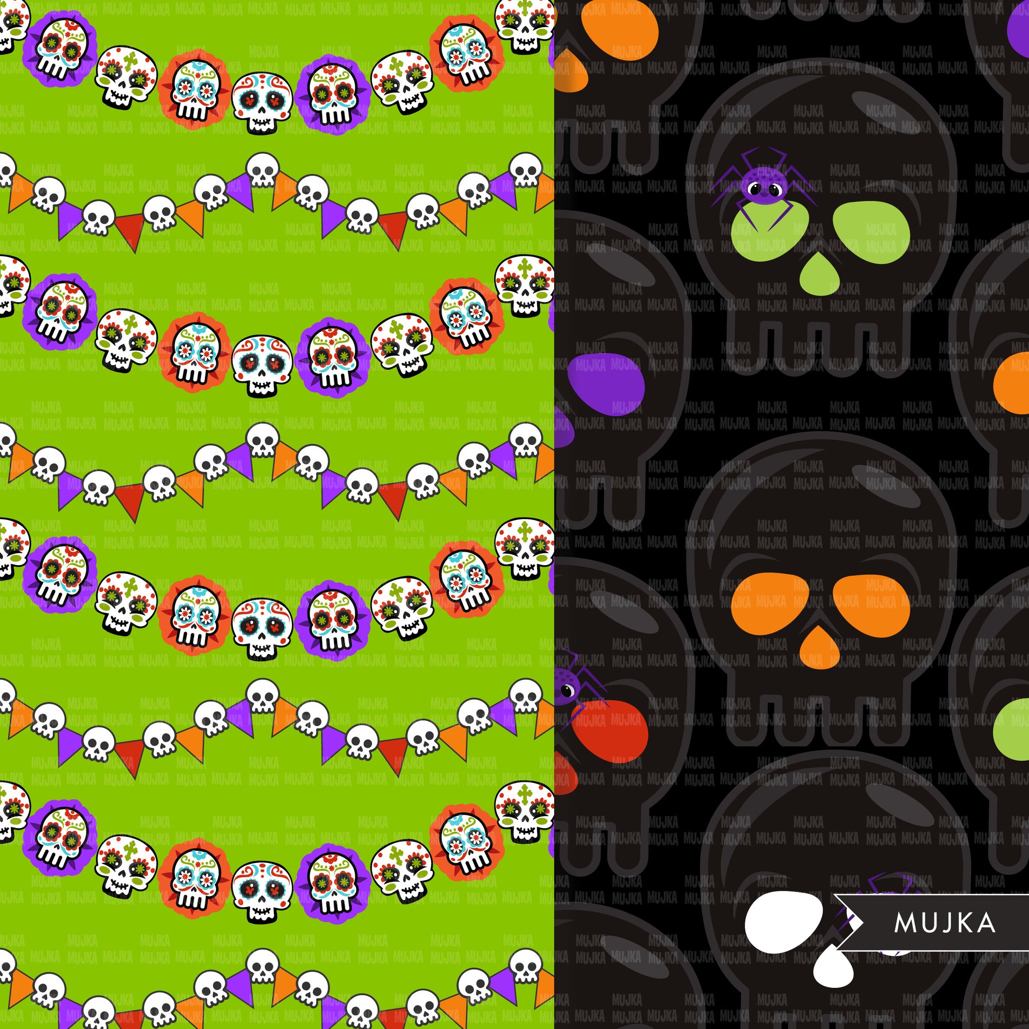Halloween Digital Papers, Halloween seamless pattern, Halloween sublimation designs, Halloween papers, Halloween graphics, Halloween png