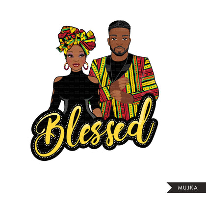 African couple png, blessed png, Juneteenth couple sublimation designs, black history