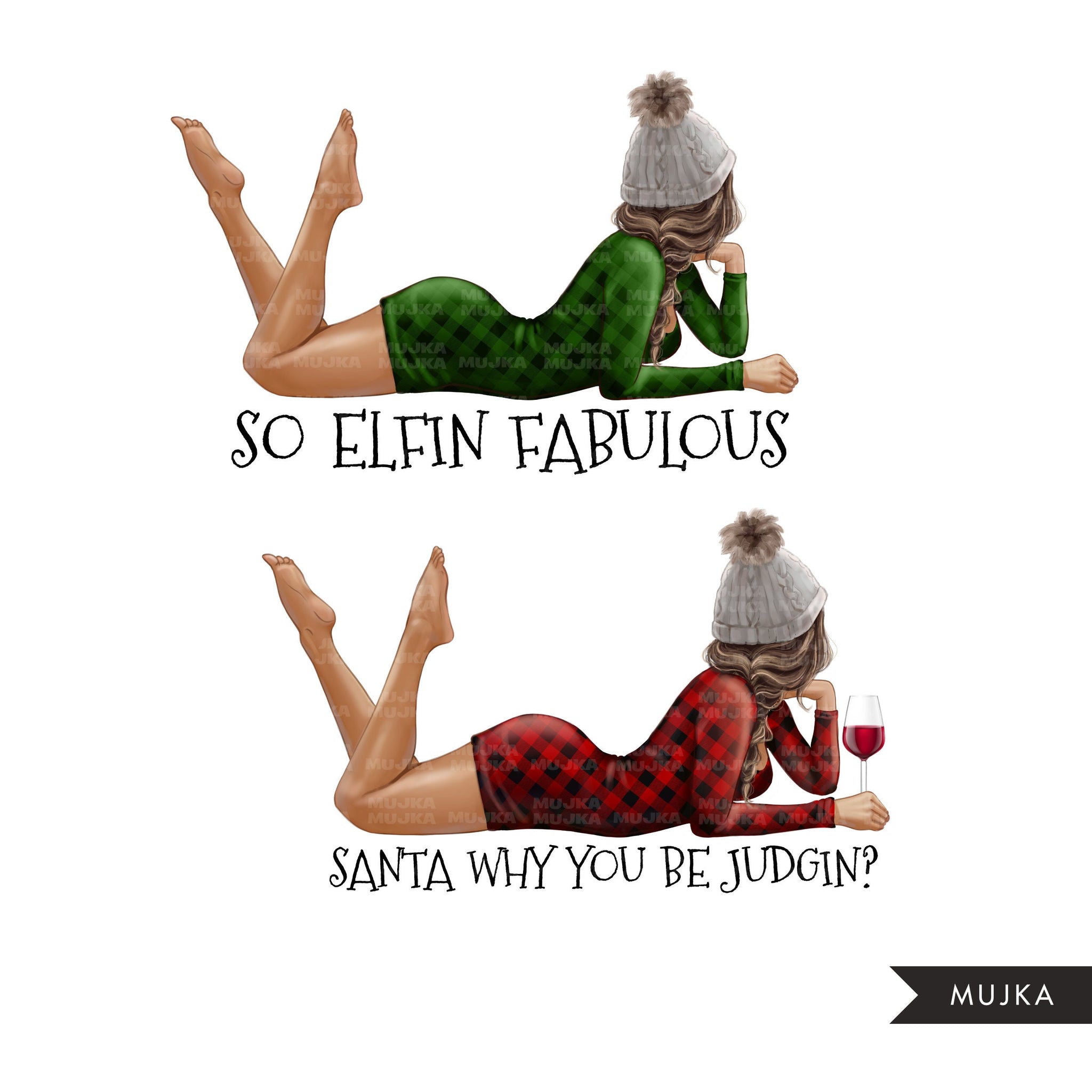 Buffalo plaid png, Christmas fashion clipart, Cozy Christmas Clipart, Winter Girl, Planner Stickers, fashion girl illustration, pod ready