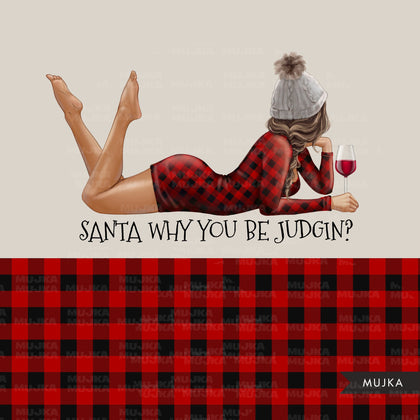 Buffalo plaid png, Christmas fashion clipart, Cozy Christmas Clipart, Winter Girl, Planner Stickers, fashion girl illustration, pod ready