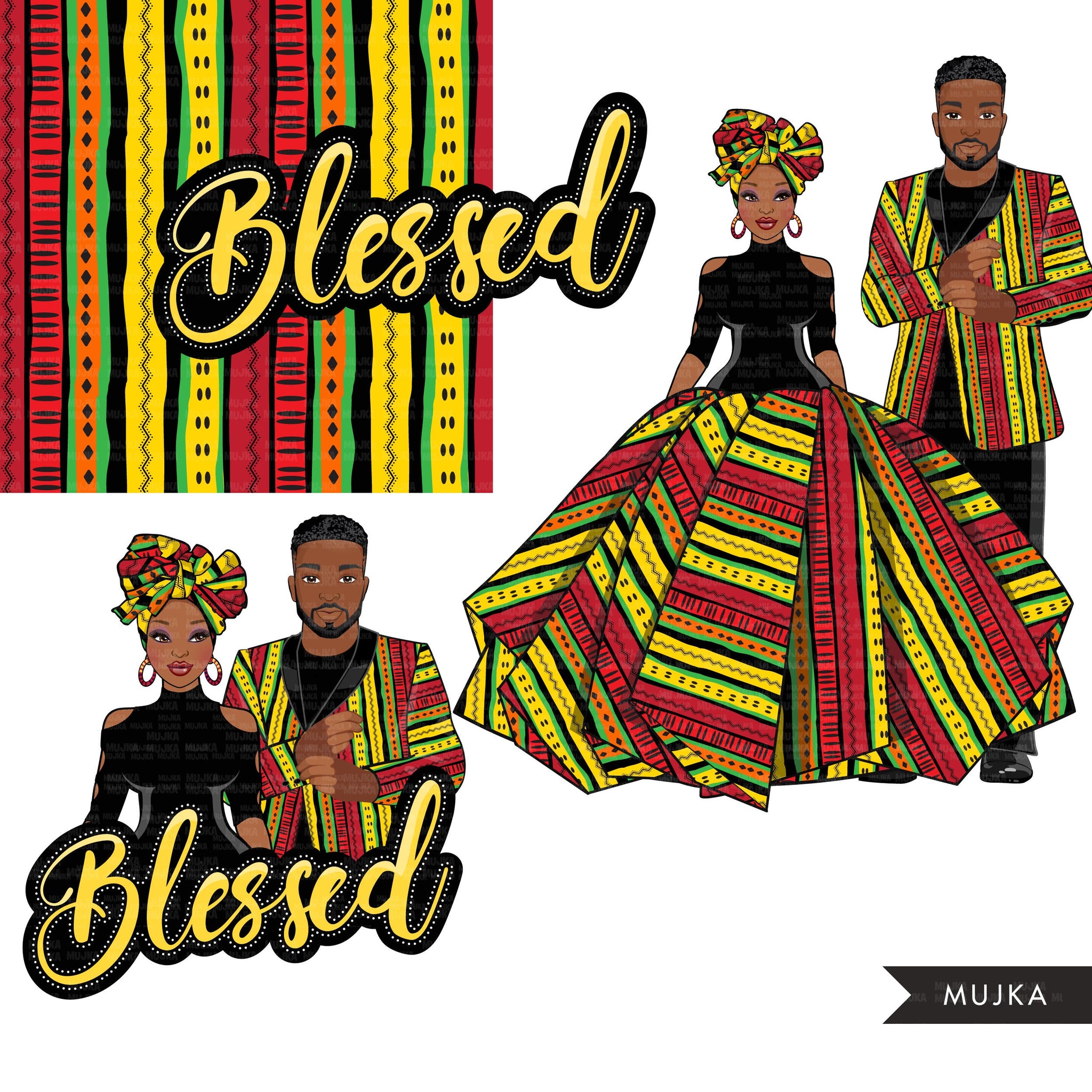 African couple png, blessed png, Juneteenth couple sublimation designs, black history