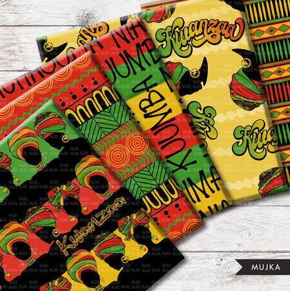 Kwanzaa digital papers, Kwanzaa backgrounds, Kwanzaa digital patterns, Happy Kwanzaa designs, Kwanzaa sublimation designs, African papers, black history