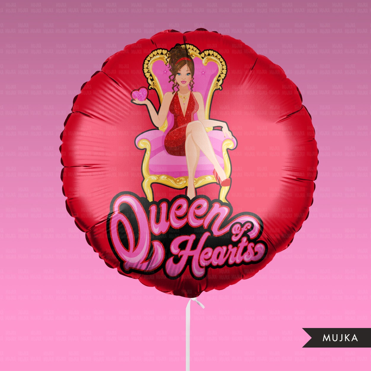 Queen of hearts png, Valentine png, queen woman clipart, sublimation designs digital, throne png, fashion doll clipart, planner stickers png