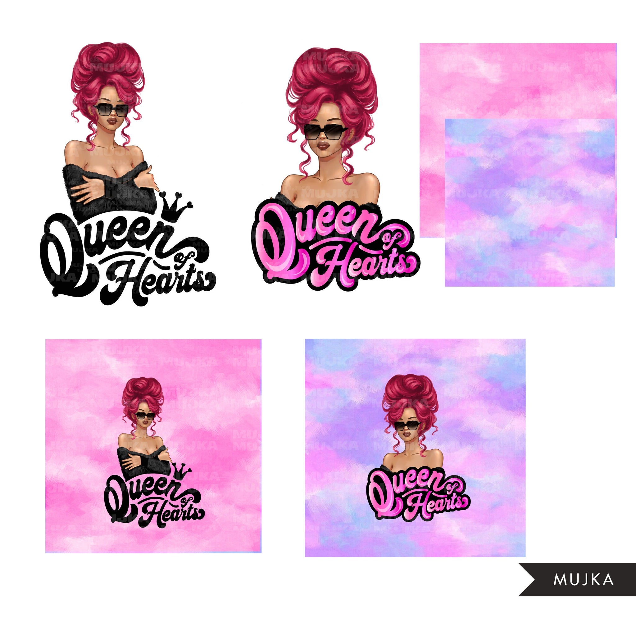 Queen of hearts Png, Fashion doll png, Valentine's Day clipart, Sexy woman png, Watercolor background, queen sublimation designs digital png