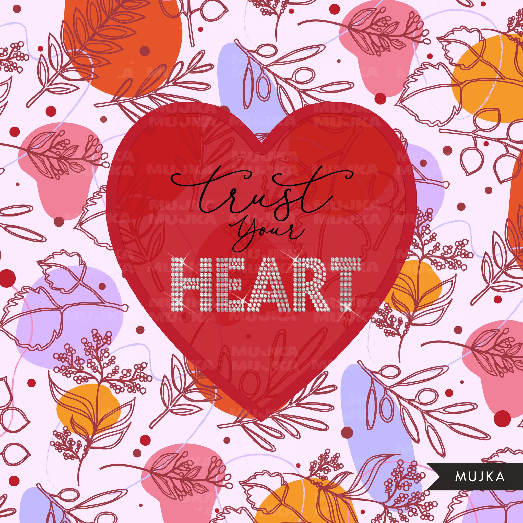 Trust your heart png, Fashion doll png, Valentine's Day clipart, Afro black woman png, denim and leather png, afro queen sublimation designs