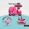 Valentine truck png, construction truck png, valentine clipart, valentine's day sublimation designs, pink truck png, pink car png, heart png