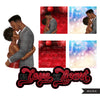 Valentine couple png, love png, African American couple Clipart, black woman png, valentines day sublimation design, planner dolls png