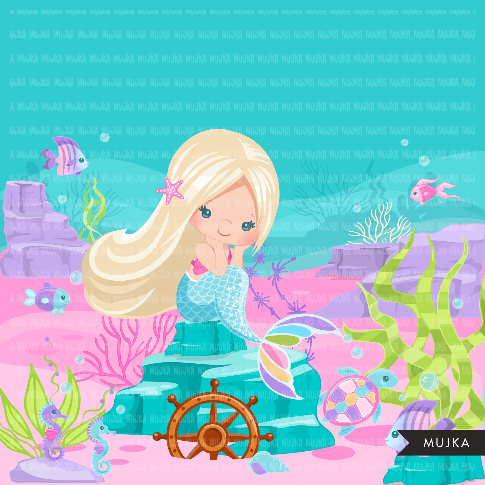 Mermaid png, mermaid birthday, mermaid printable invitation, mermaid background, undersea birthday, undersea design, party background, summer png