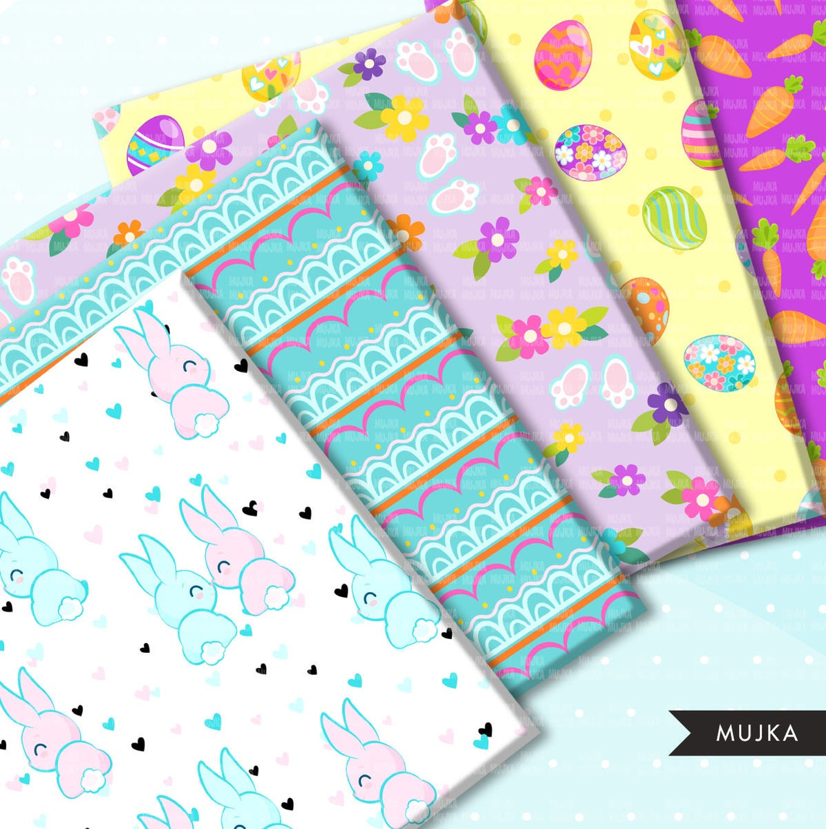 Easter Digital papers, spring digital papers, Easter seamless patterns ...