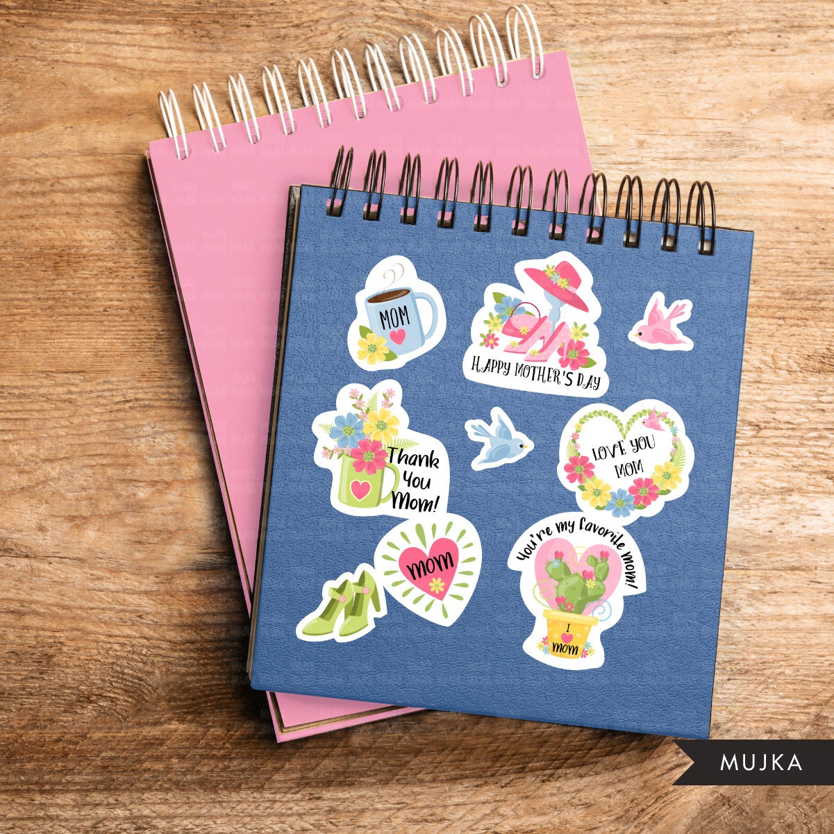 Mom stickers, printable stickers, mothers day stickers, mothers day print and cut, mom clipart, mothers day png, mom png, digital download