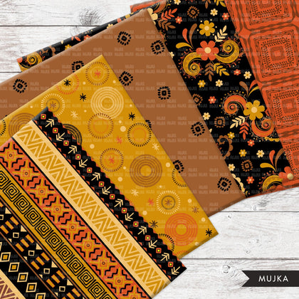 Juneteenth digital papers, African patterns, Juneteenth png, seamless pattern, geometric patterns, black history, African background