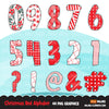 Christmas Alphabet Clipart, Christmas textures, Christmas numbers PNG, cute Christmas PNG graphics, Christmas letters, mistletoe png, merry