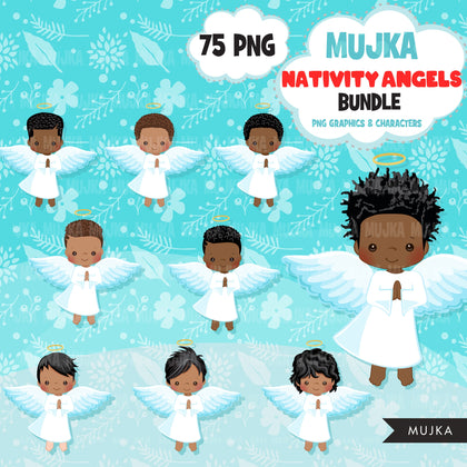 Nativity angels bundle, angel png, angel boys, angel girls, Christmas angels, religious clipart, praying angel, holy angel bundle png