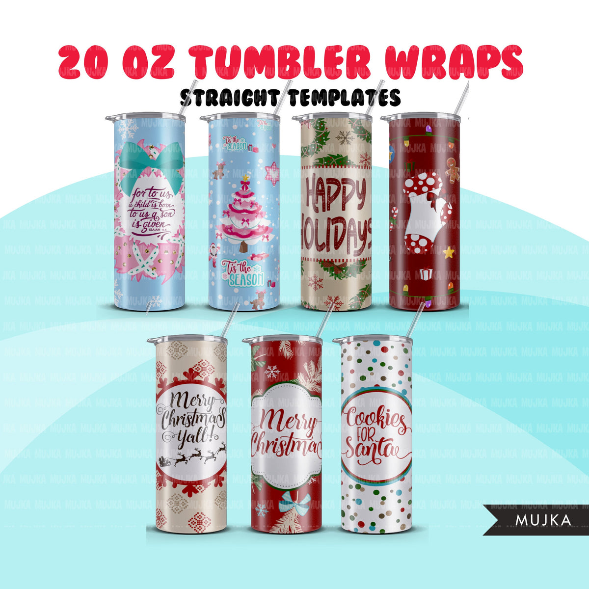 Christmas tumbler wrap png 20 Oz sublimation design Xmas