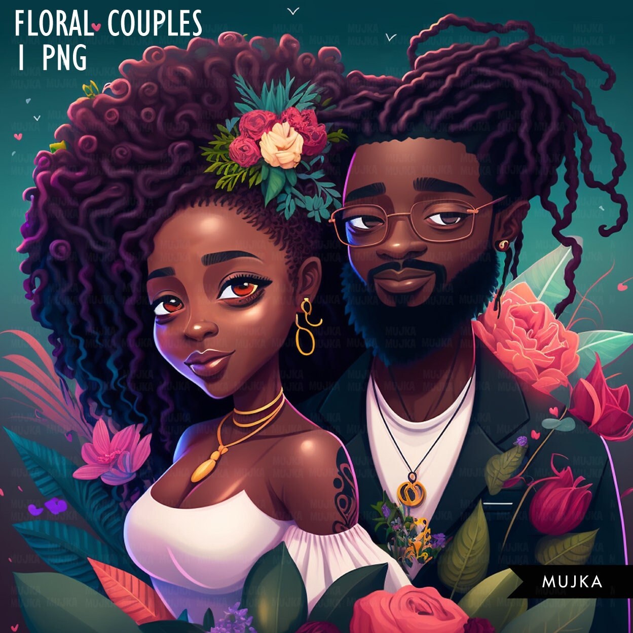 Black couple art, Cute valentine sublimation designs, black couple PNG, bride and groom, Valentines day couple designs, commercial use PNG