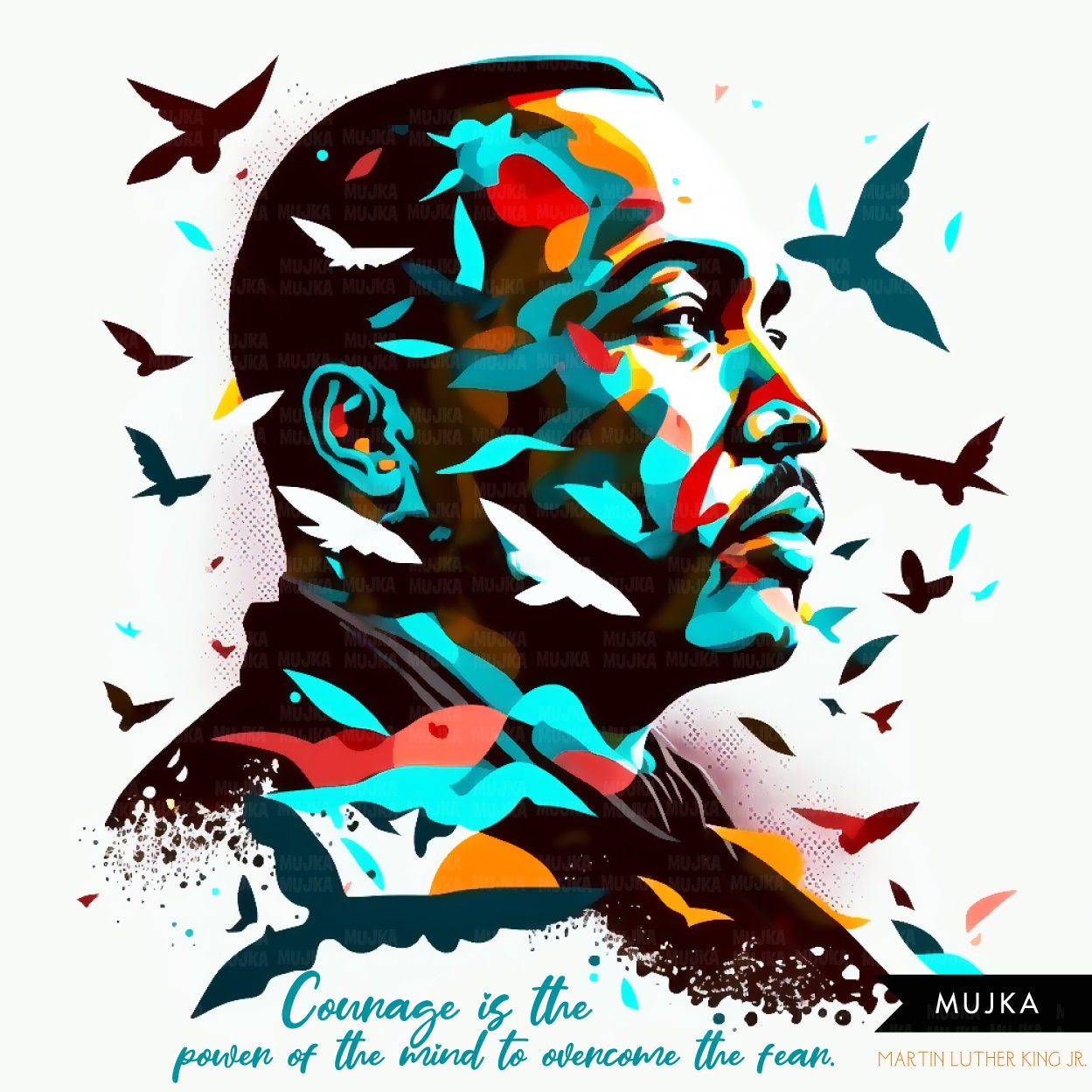 Black History PNG, MLK Png, MLK art, Black History Card, Black History wall art, sublimation design, Martin Luther King Jr posters, Mlk card