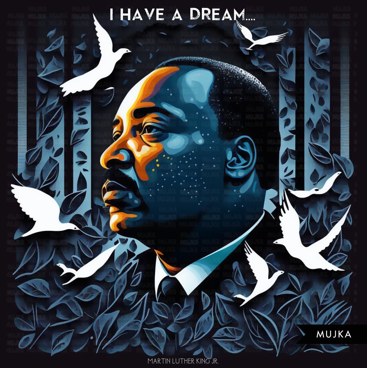 Black History PNG, MLK Png, MLK art, Black History Card, Black History wall art, sublimation design, Martin Luther King Jr posters, Mlk card