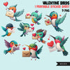 Valentines png, hummingbird gifts, cute bird sticker, valentine birds clipart, valentine printable stickers, valentines day cute gifts