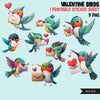 Valentines png, hummingbird gifts, cute bird sticker, valentine birds clipart, valentine printable stickers, valentines day cute gifts