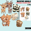 Valentine animals png, animal couples png, cute deer sticker, cute panda clipart, cute sloth stickers, cute bunny png, cute valentine gifts