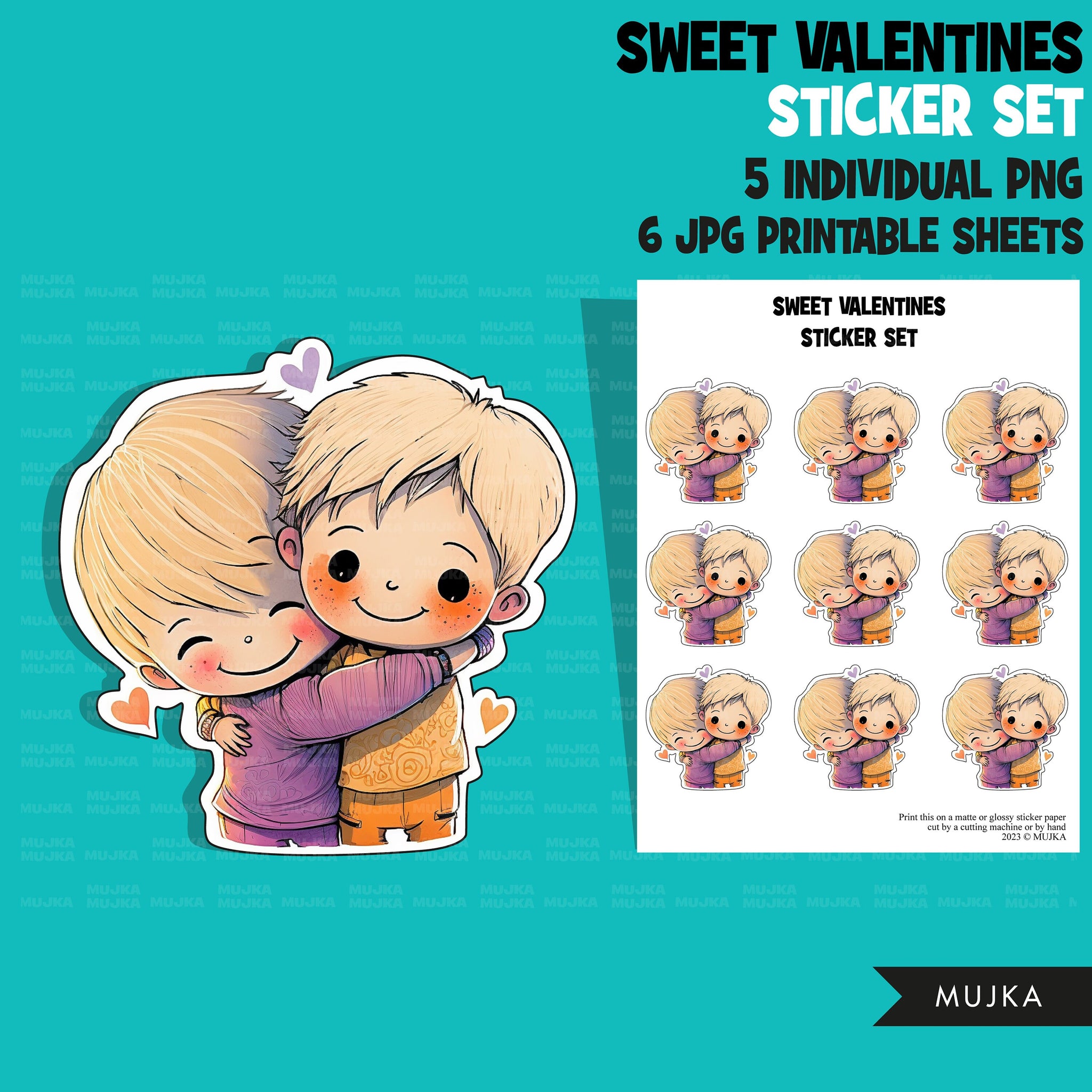 Valentine's Day stickers, Cute kids stickers, couples png, valentine clipart, valentine, printable stickers, valentines day cute gifts