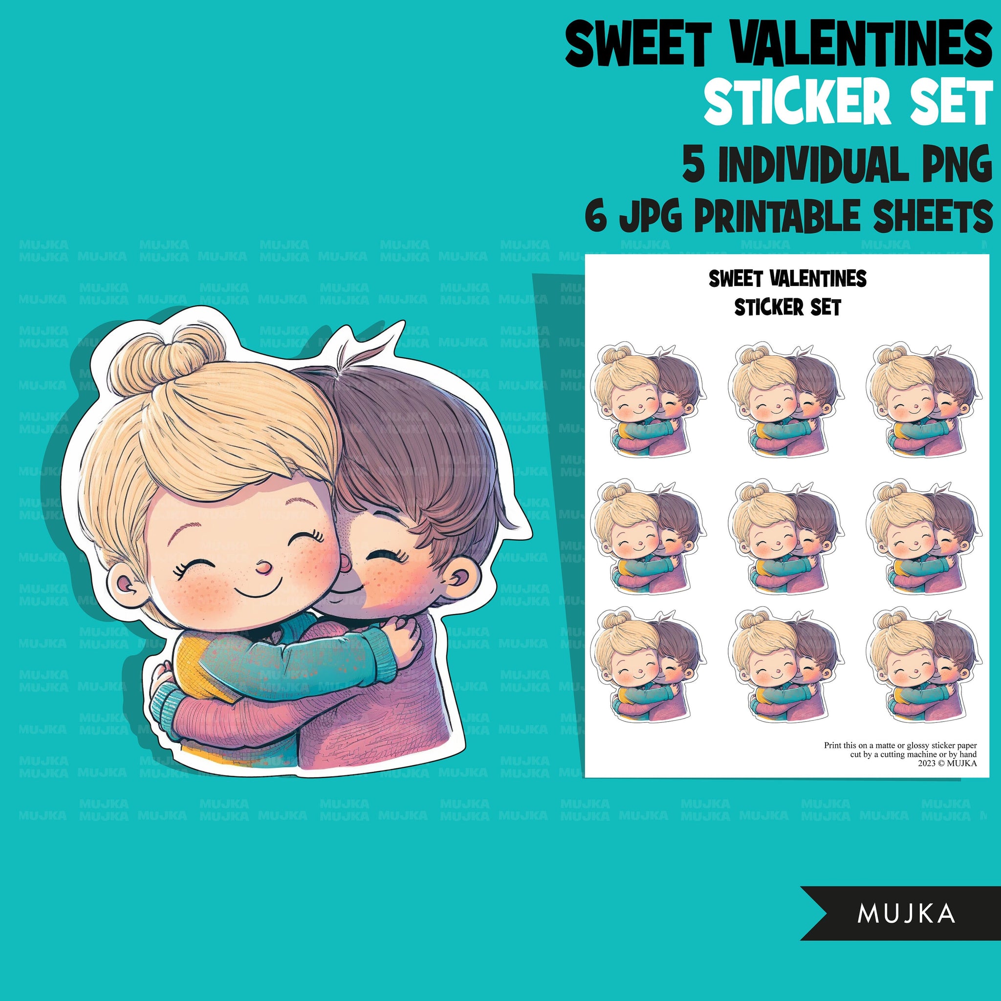 Valentine's Day stickers, Cute kids stickers, couples png, valentine clipart, valentine, printable stickers, valentines day cute gifts