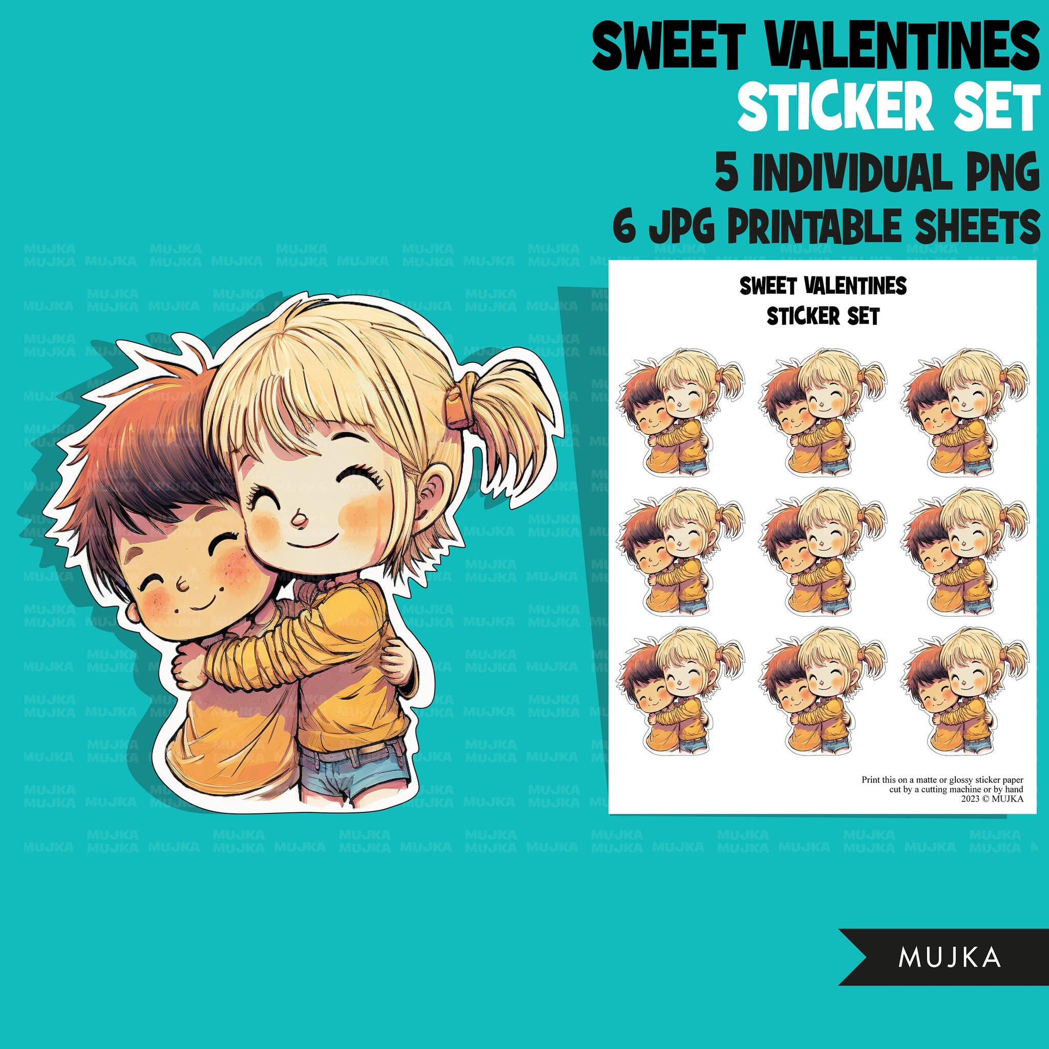 Valentine's Day stickers, Cute kids stickers, couples png, valentine clipart, valentine, printable stickers, valentines day cute gifts