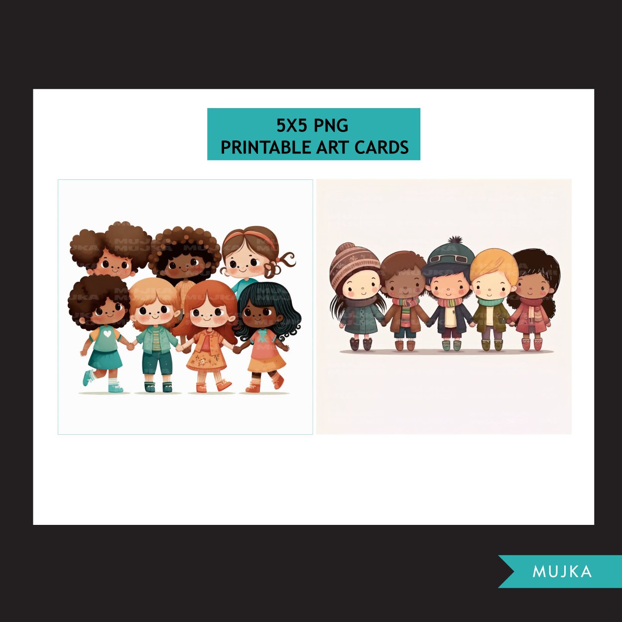 Diverse earth, printable valentine cards, kids valentine cards, friendship cards, diverse children art, kids cards, kids printable art