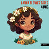 Latina art, Latina png, latina stickers, latina clipart, Hispanic girl png, hispanic art, hispanic girl clipart, cute girl clipart, Mexican, valentine