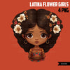 Latina art, Latina png, latina stickers, latina clipart, Hispanic girl png, hispanic art, hispanic girl clipart, cute girl clipart, Mexican, valentine