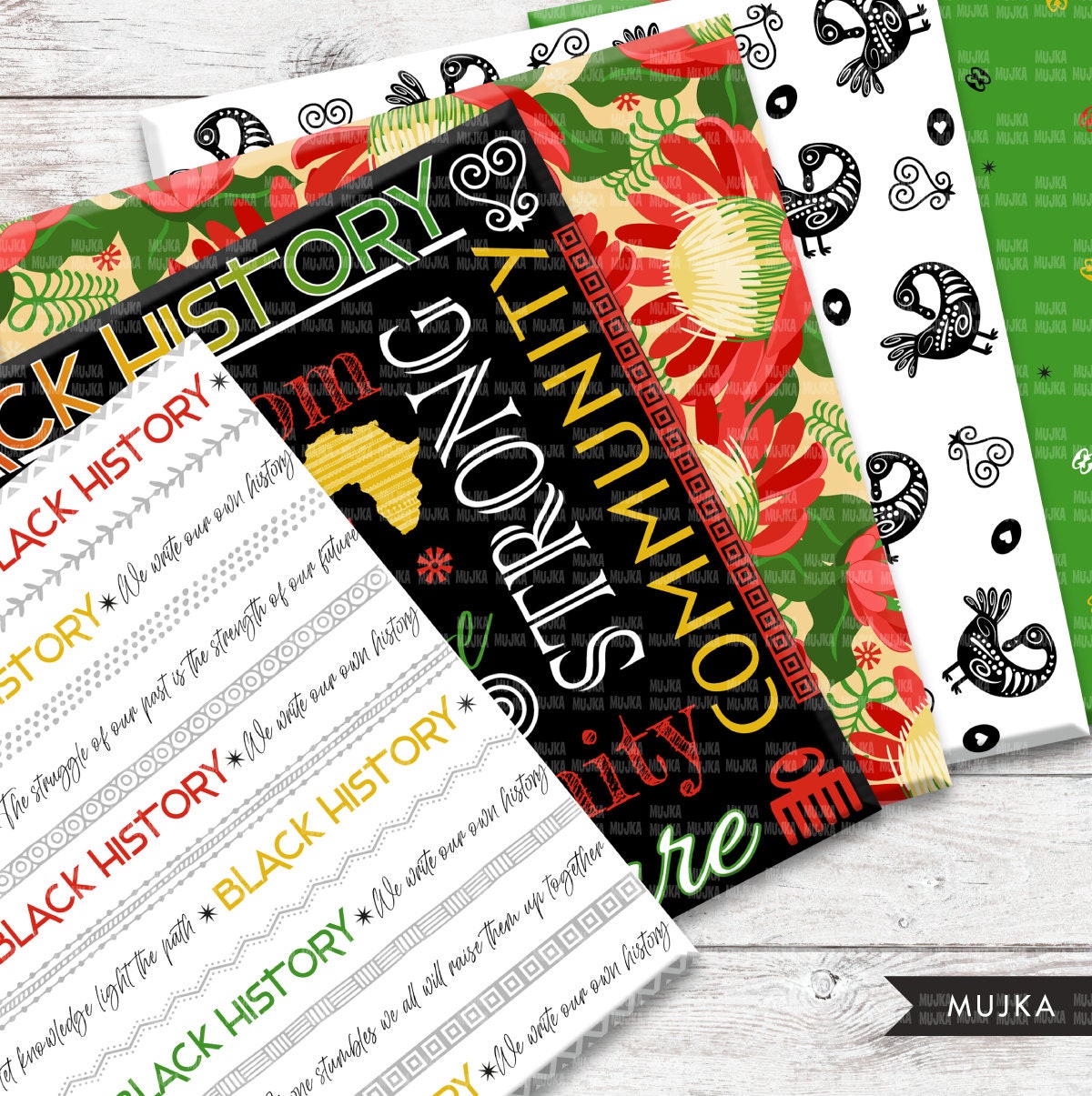 Black History digital papers, African digital papers, African patterns, Juneteenth digital patterns, seamless digital patterns, geometric