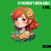 St Patricks Day art, Irish art, irish girls png, St Patricks Day Png, Cute girls graphics, red head girls png, St Patricks Day clipart