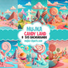 Candy land backgrounds, candy land birthday backdrops, decorations, candy land birthday, candy background, candy land theme, template, png