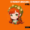 St Patricks Day art, Irish art, irish girls png, St Patricks Day Png, Cute girls graphics, red head girls png, St Patricks Day clipart