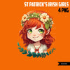 St Patricks Day art, Irish art, irish girls png, St Patricks Day Png, Cute girls graphics, red head girls png, St Patricks Day clipart
