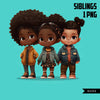 Black girls art, sisters png, friends png, family png, black girls clipart, siblings girls, black girl joy, sisters png, triplets clipart