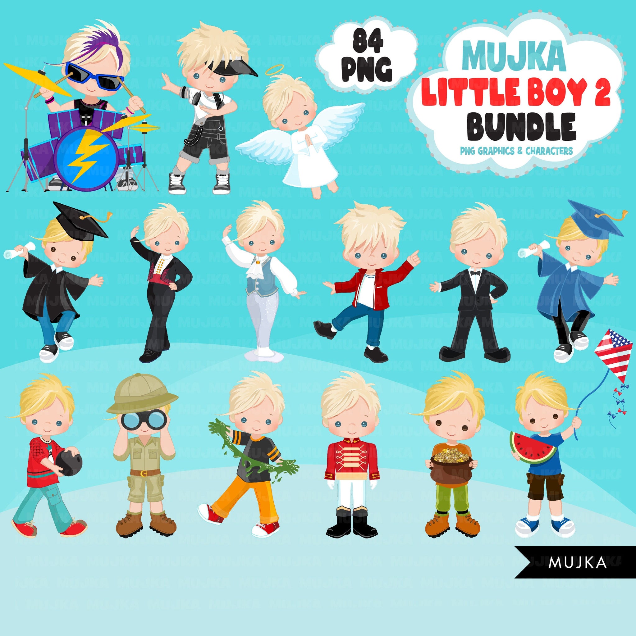 Paquete png de chico lindo, magia de chico rubio, arte de chico lindo, pegatinas digitales de niño pequeño, paquete de chico lindo, pegatinas de planificador, cumpleañero